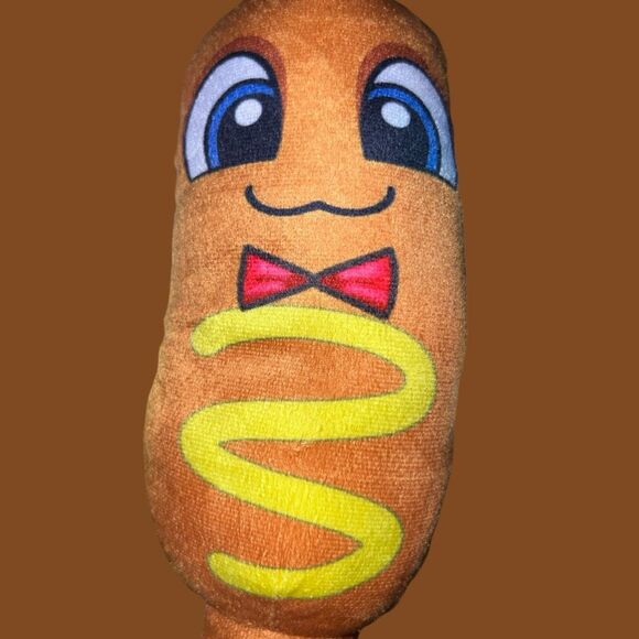 Corn Dog Plush Corny Carnival Fair Food Stuffed Toy Hanging Loop 13” - Picture 5 of 5